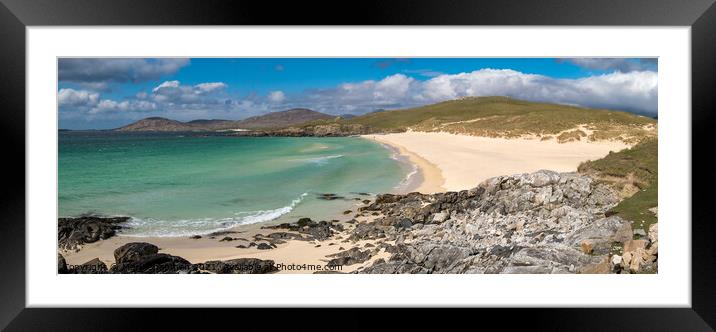 Horgabost beach panorama, Isle of Harris, Scotland Framed Mounted Print by Photimageon UK