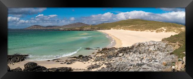 Horgabost beach panorama, Isle of Harris, Scotland Framed Print by Photimageon UK