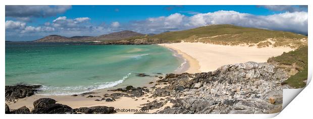 Horgabost beach panorama, Isle of Harris, Scotland Print by Photimageon UK