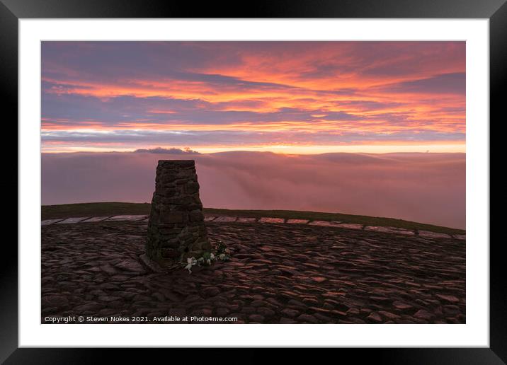 Heavenly Sunrise on Mam Tor Framed Mounted Print by Steven Nokes