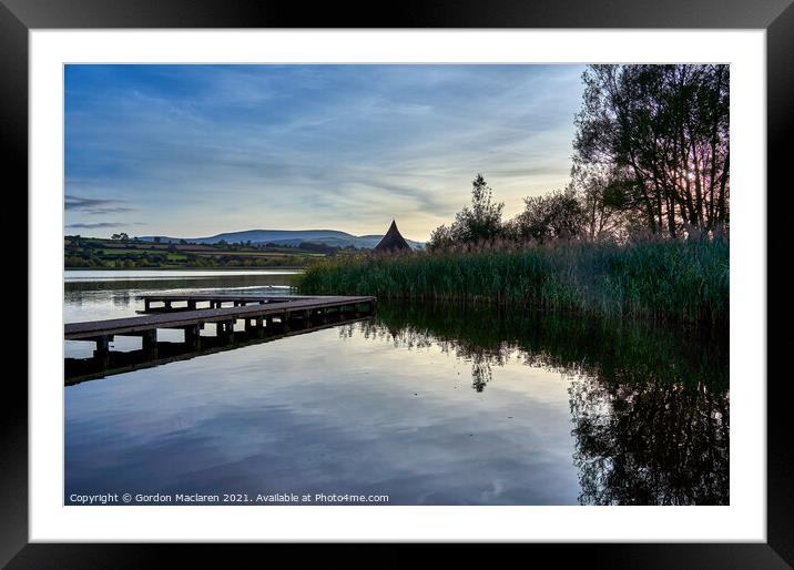 Evening at the Crannog, Llangorse Lake Framed Mounted Print by Gordon Maclaren