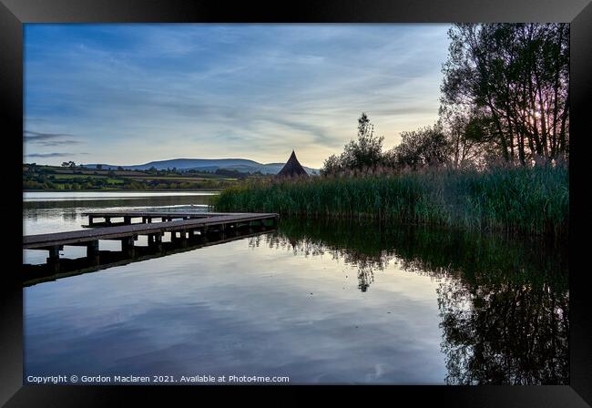 Evening at the Crannog, Llangorse Lake Framed Print by Gordon Maclaren