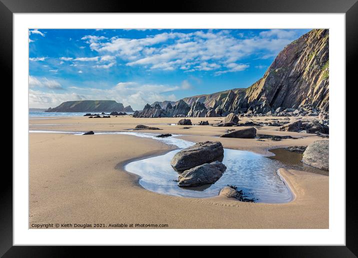 Marloes Sands, Pembrokeshire, at Low Tide Framed Mounted Print by Keith Douglas