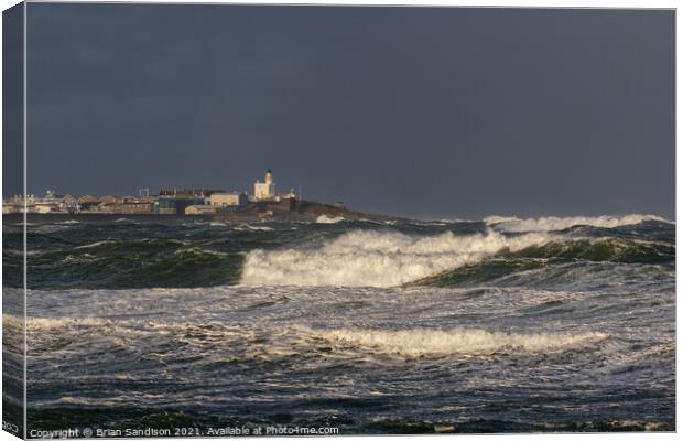 Stormy Sea at Fraserburgh Canvas Print by Brian Sandison