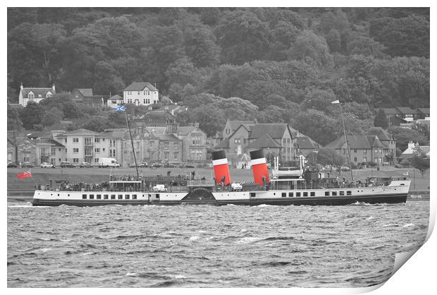 PS Waverley en route Largs to Millport Print by Allan Durward Photography