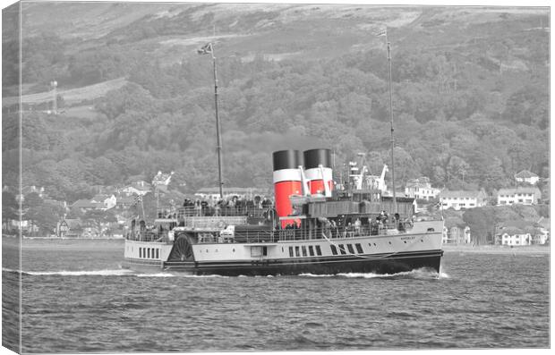 Monochrome image of PS Waverley Canvas Print by Allan Durward Photography