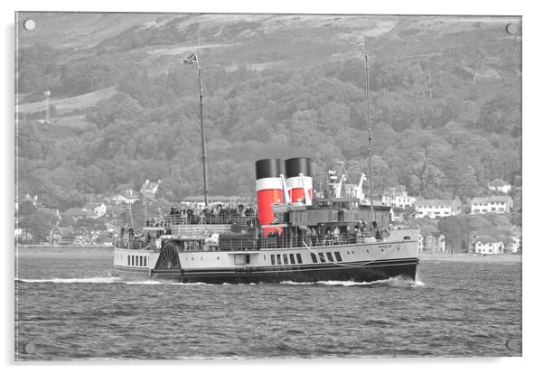 Monochrome image of PS Waverley Acrylic by Allan Durward Photography