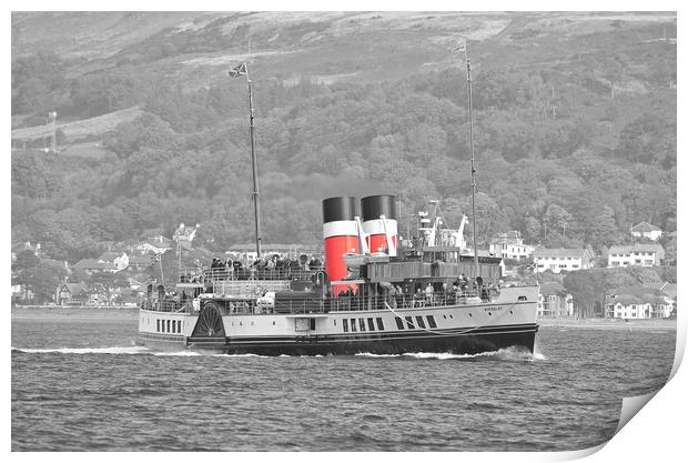 Monochrome image of PS Waverley Print by Allan Durward Photography