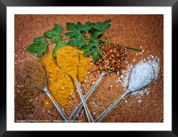 Spices Framed Mounted Print by Pauline Tims