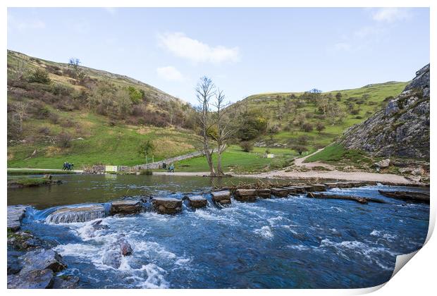 Tourists exploring Dovedale Print by Jason Wells