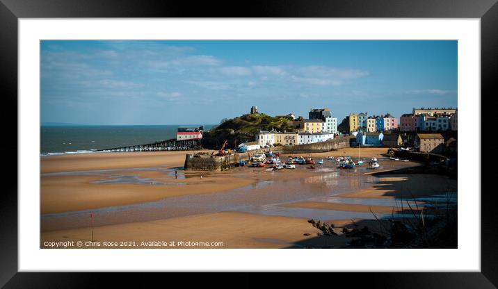 Tenby Harbour view Framed Mounted Print by Chris Rose