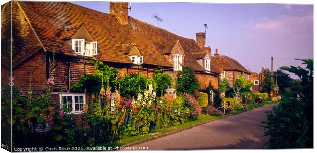 Turville, old cottages Canvas Print by Chris Rose