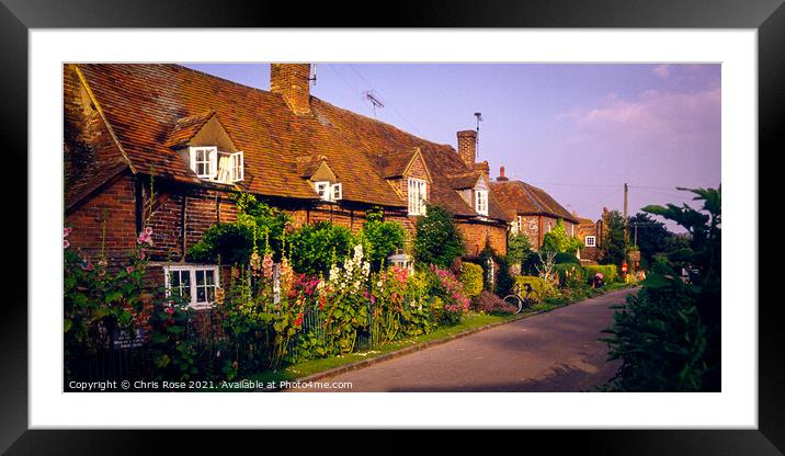 Turville, old cottages Framed Mounted Print by Chris Rose