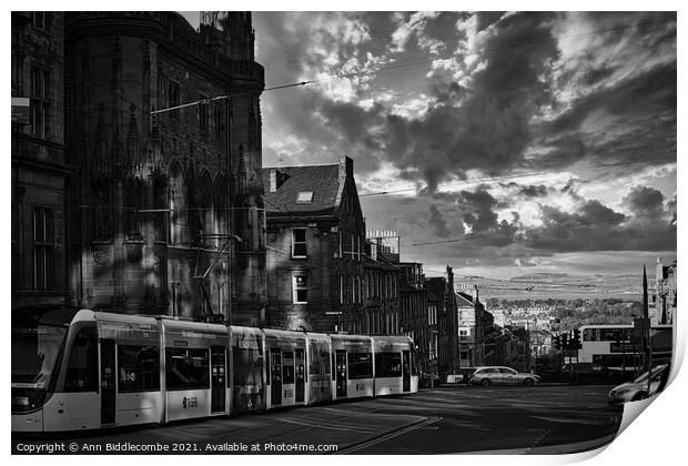 A view down Saint Andrews Street in Edinburgh  Print by Ann Biddlecombe