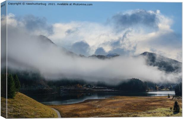 Foggy Spitzingsee Canvas Print by rawshutterbug 