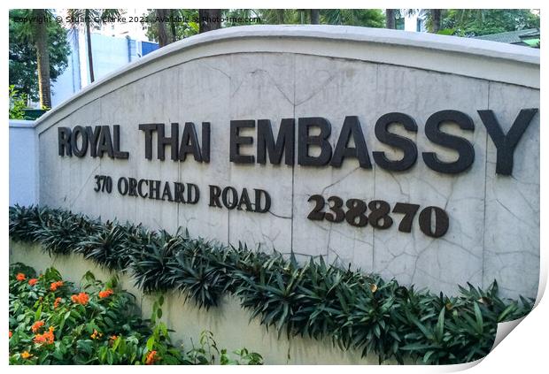 Royal Thai Embassy Print by Stuart C Clarke