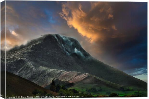 ROBINSON FELL AT SUNSET -ENGLISH LAKE DISTRICT Canvas Print by Tony Sharp LRPS CPAGB
