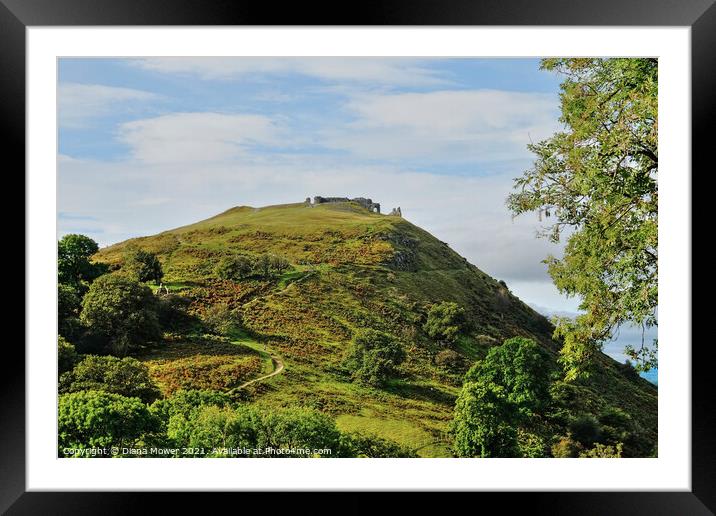 Castell Dinas Bran Llangollen Framed Mounted Print by Diana Mower