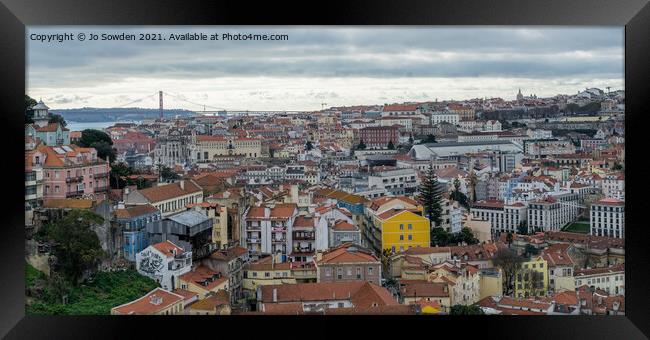 Lisbon viewed from the Castle Framed Print by Jo Sowden