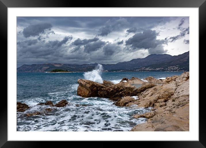 Stormy weather on Adriatic Sea Framed Mounted Print by Sergey Fedoskin