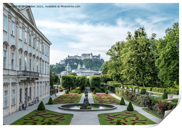 Mirabell Palace Gardens, Salzburg Print by Jo Sowden