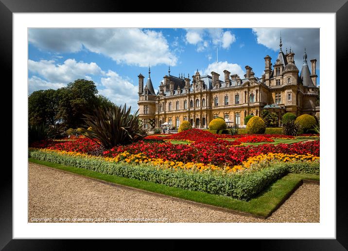 The Parterre At The Manor In Waddesdon In Full Bloom Framed Mounted Print by Peter Greenway