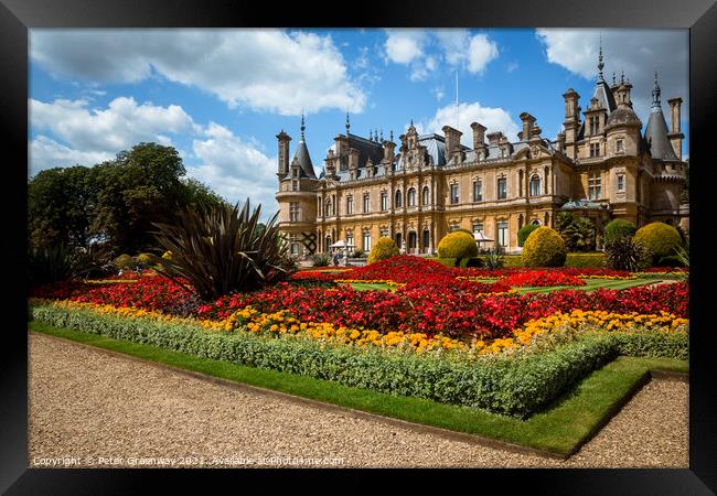 The Parterre At The Manor In Waddesdon In Full Bloom Framed Print by Peter Greenway