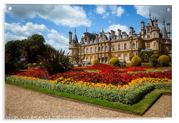 The Parterre At The Manor In Waddesdon In Full Bloom Acrylic by Peter Greenway