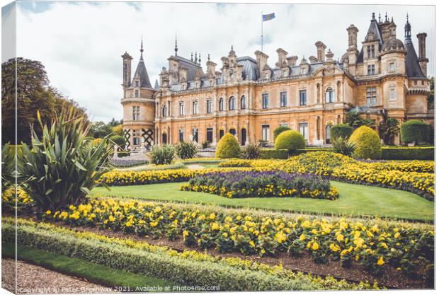 The Parterre At The Manor In Waddesdon In Full Bloom Canvas Print by Peter Greenway