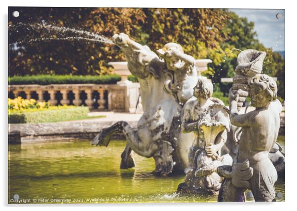 Ornamental Parterre Fountain Statue At The Manor In Waddesdon Acrylic by Peter Greenway