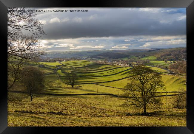 Hill walking between Langcliffe, Attermire Scar and Settle via t Framed Print by Peter Stuart