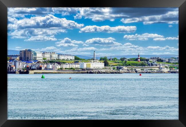 A Glimpse of Plymouth's Stunning Seaside Framed Print by Roger Mechan