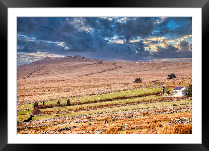 Solitary Farmstead on Dartmoor Framed Mounted Print by Roger Mechan
