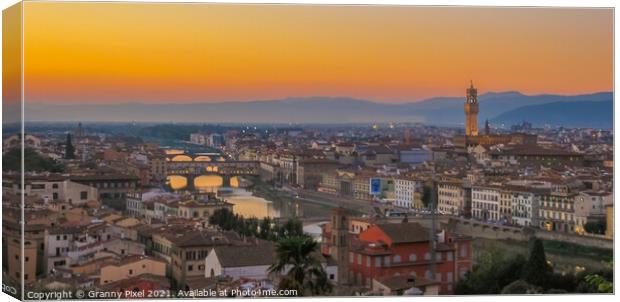 Ponte Vecchio Sunset Florence Canvas Print by Margaret Ryan