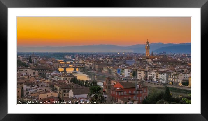 Ponte Vecchio Sunset Florence Framed Mounted Print by Margaret Ryan