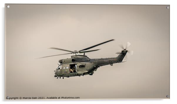 Military Helicopter taken over Yorkshire Acrylic by Marcia Reay