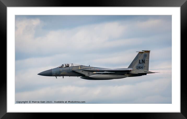 American F15 Eagle Framed Mounted Print by Marcia Reay