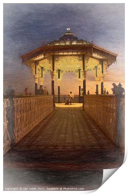 Break Dancing in the Bandstand Print by Ian Lewis