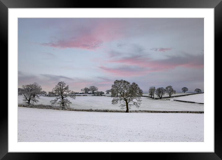 Winter Sunset Framed Mounted Print by David Tinsley