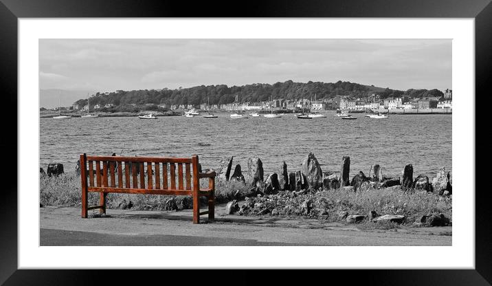 Millport bench, Great Cumbrae, North Ayrshire Framed Mounted Print by Allan Durward Photography