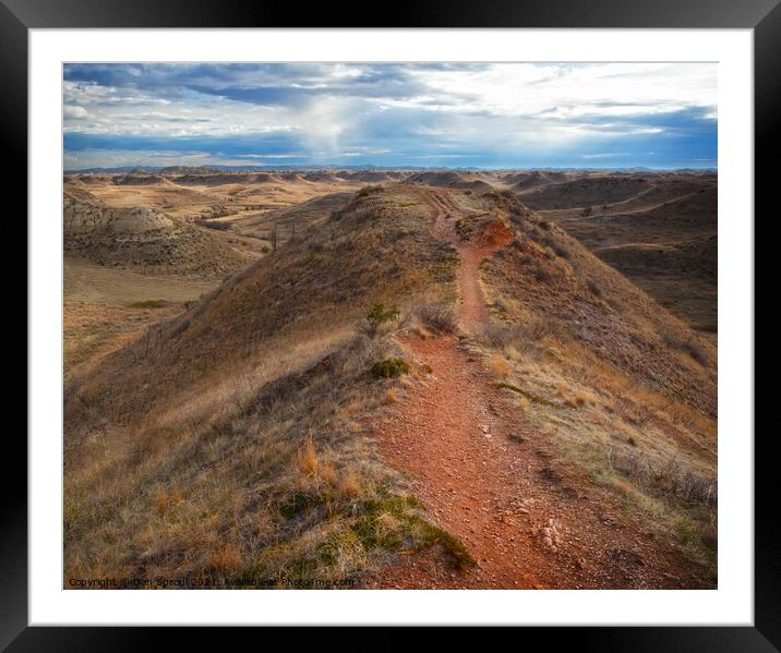 Hiking Trail Through The Badlands Framed Mounted Print by Dan Sproul