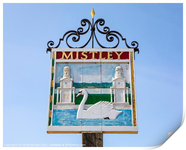 Mistley in Essex, UK Print by Chris Dorney