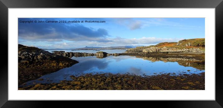 Isle of Eigg from Rhu in Arisaig. Framed Mounted Print by John Cameron