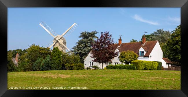 Duck End Mill in Finchingfield, Essex Framed Print by Chris Dorney