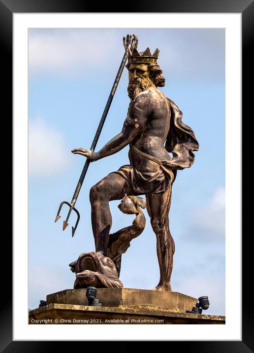 Neptune Statue in Durham, UK Framed Mounted Print by Chris Dorney