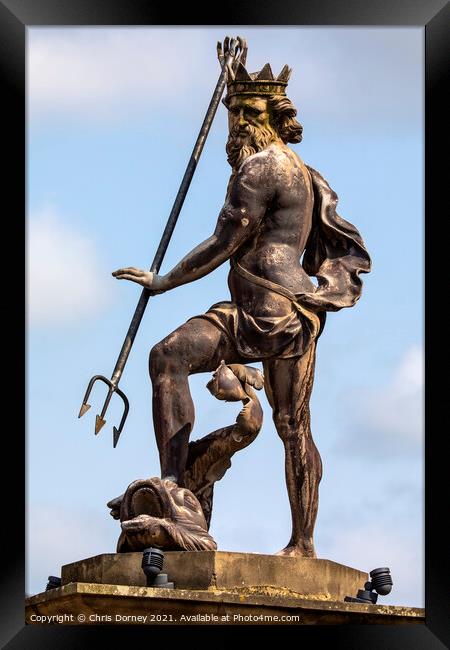 Neptune Statue in Durham, UK Framed Print by Chris Dorney