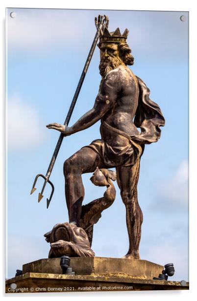 Neptune Statue in Durham, UK Acrylic by Chris Dorney