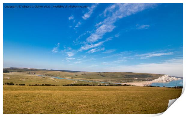 Cuckmere Haven Print by Stuart C Clarke