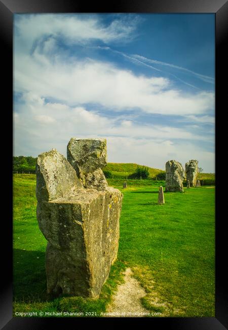 Standing Stones at Avebury, Wiltshire Framed Print by Michael Shannon