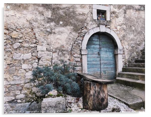 A stone building in Kastav - Croatia Acrylic by M. J. Photography